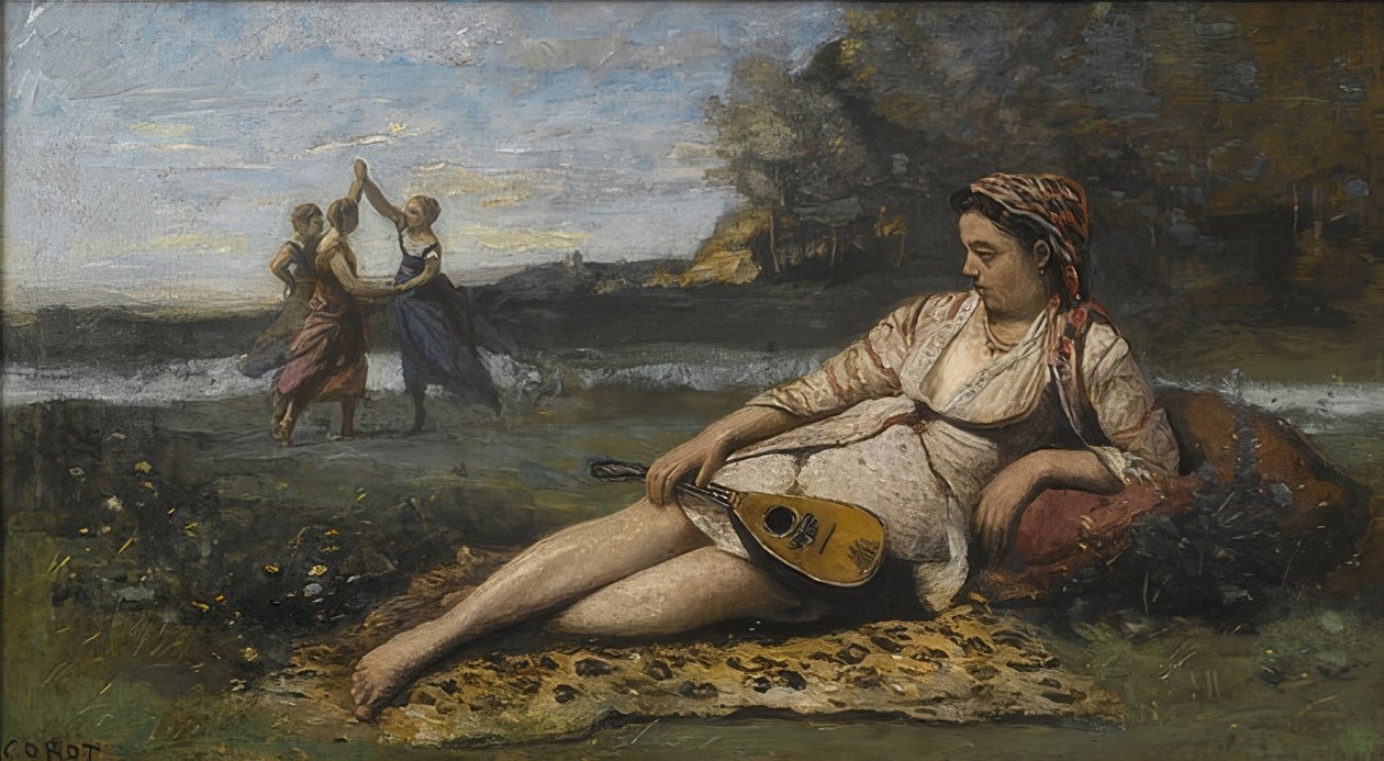 Fiatal nők Spártából (Jeunes filles de Sparte). 1868-70 körül alkotó: Jean Baptiste Camille Corot