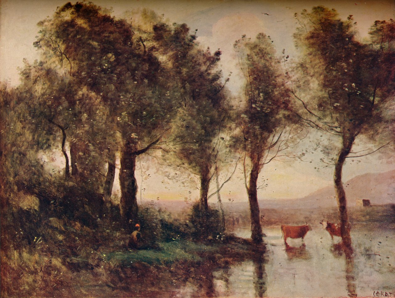 LEtang, A tavak, 19. század, 1910 alkotó: Jean Baptiste Camille Corot