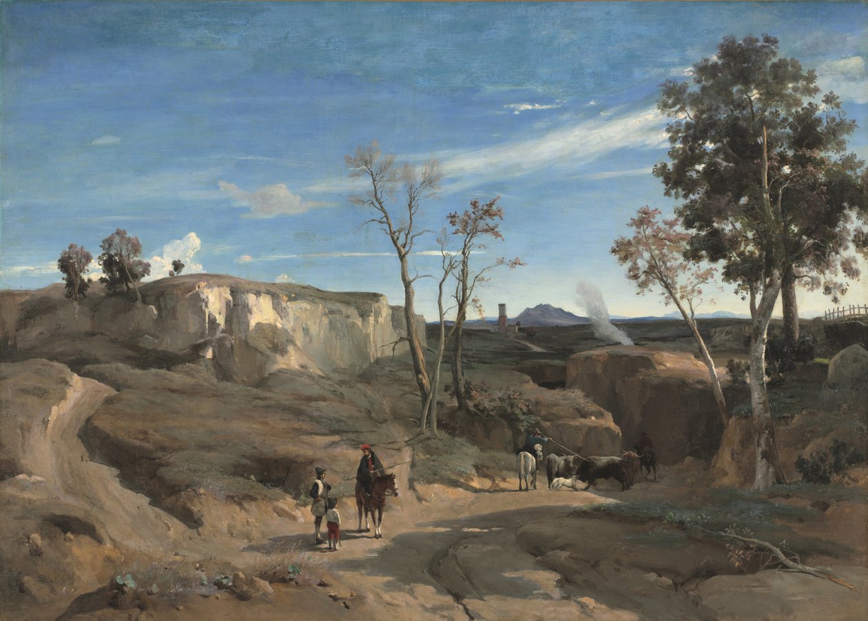La Cervara, a római Campagna, 1830-1831 körül alkotó: Jean Baptiste Camille Corot