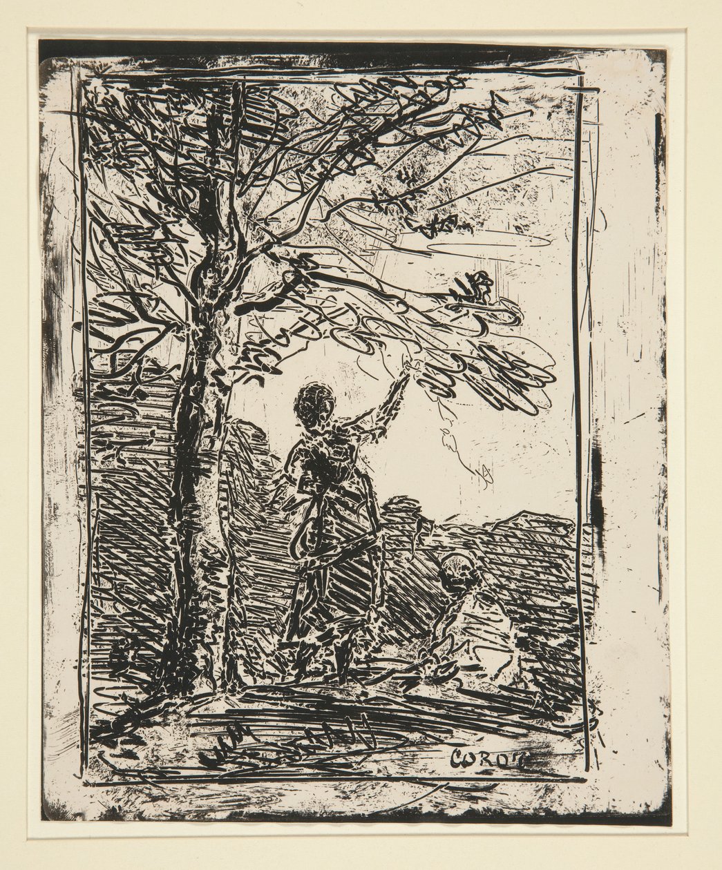 A fiatal lány és a halál (The Young Girl and Death) alkotó: Jean Baptiste Camille Corot