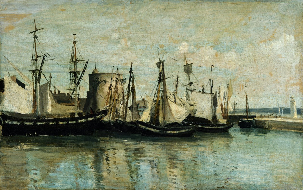 La Rochelle, a szárazdokk bejárata alkotó: Jean Baptiste Camille Corot