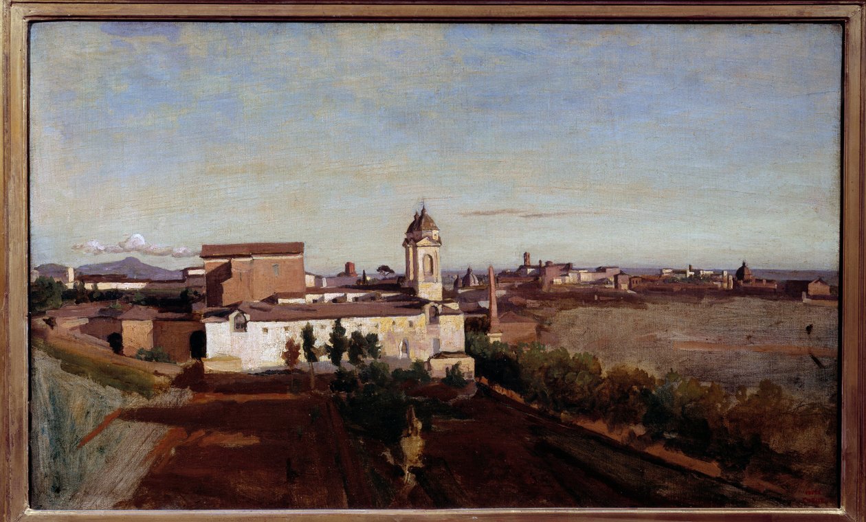 La Trinite des Monts kilátás a Villa Medicisből Kilátás a római Trinita dei Monti templomra. Camille Corot (1796-1875) festménye 19. század V. 0,45x0,74 m alkotó: Jean Baptiste Camille Corot
