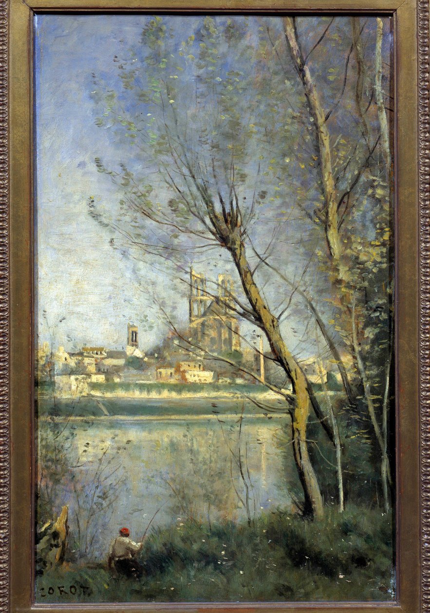 A mantes-i székesegyház (Mantes-la-Jolie Yvelines) Camille Corot (1796-1875) festménye 1865 V. 0,5x0,31 m Reims, Szépművészeti Múzeum alkotó: Jean Baptiste Camille Corot
