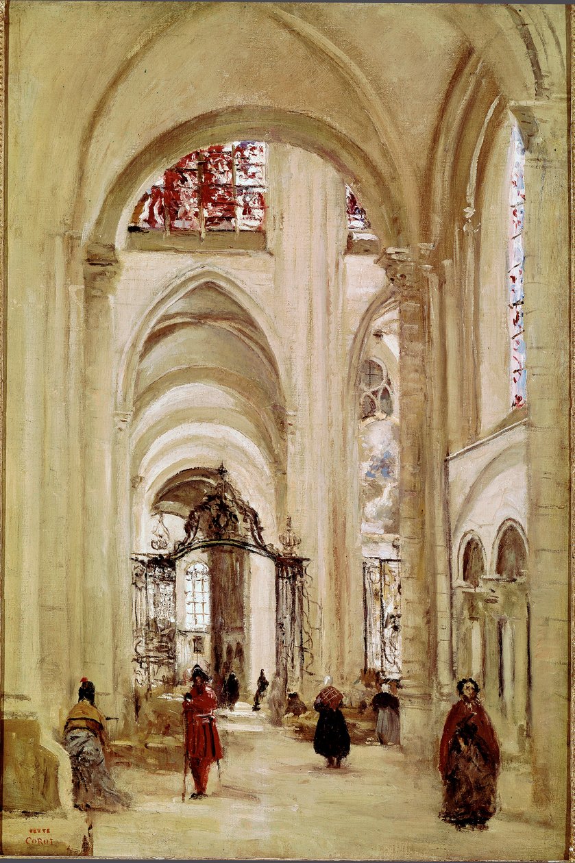 Jean Baptiste Camille Corot (1796-1875) Sens katedrális festménye, 1874 Méret: 61x40 cm Párizs, Louvre Múzeum alkotó: Jean Baptiste Camille Corot