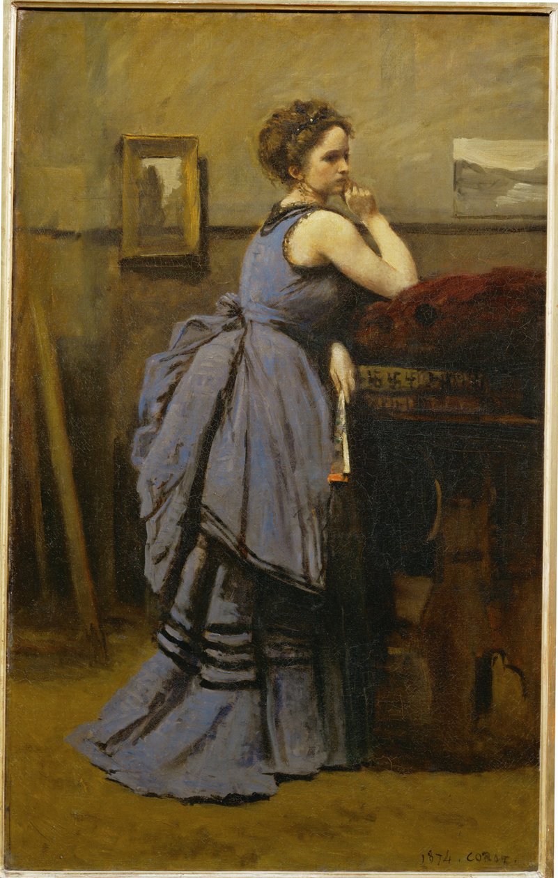 La dame en bleu - Kék ruhás hölgy ... alkotó: Jean Baptiste Camille Corot