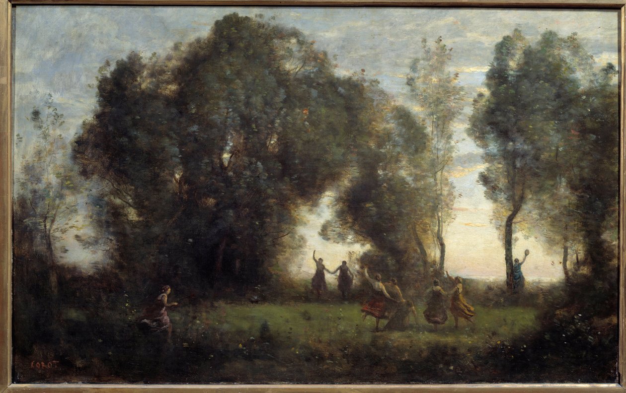 Camille Corot (1796-1875) A nimfák tánca festménye 1860 V. 0,47x0,77 m Párizs, Orsay Múzeum alkotó: Jean Baptiste Camille Corot