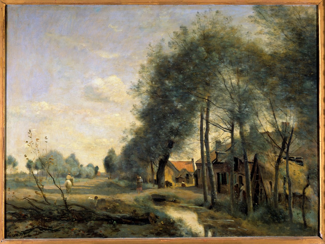 La route de Sin le Noble, Douai közelében Camille Corot festménye (1796-1875) 19. századi V. 0,6x0,81 m alkotó: Jean Baptiste Camille Corot