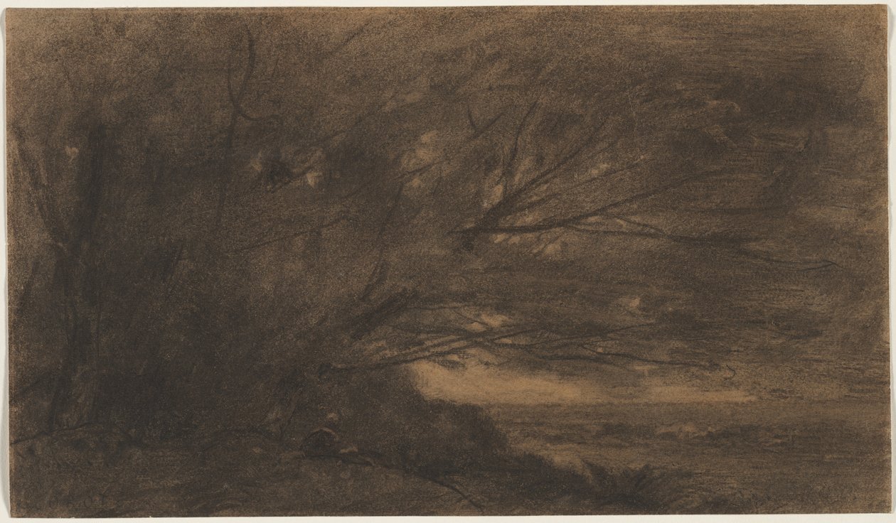 Táj A nagy fa, c. 1865-1870. alkotó: Jean Baptiste Camille Corot