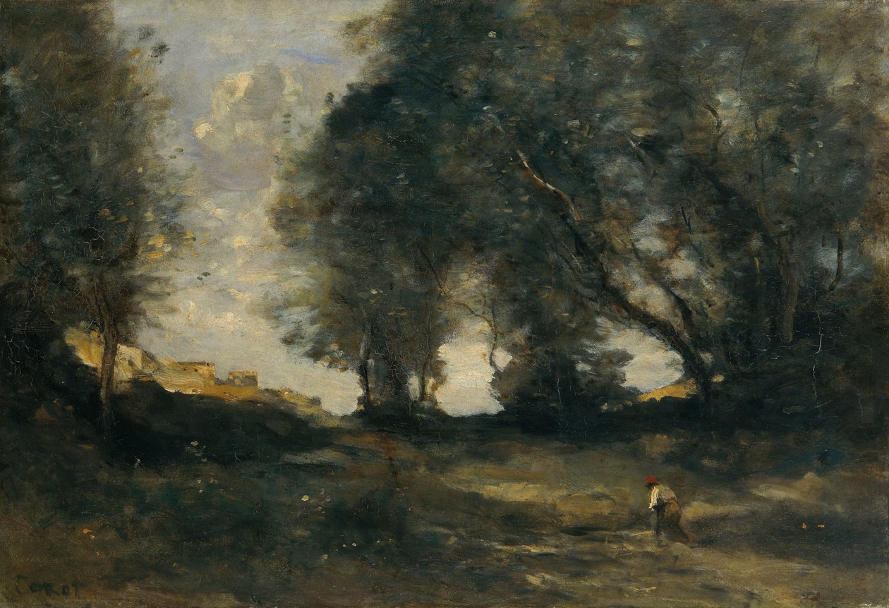Tájkép, 1860 körül (olaj, vászon) alkotó: Jean Baptiste Camille Corot