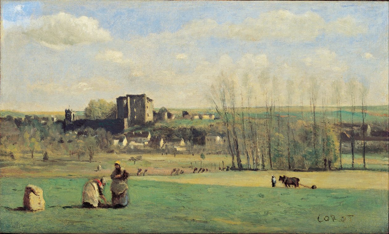 La Ferté-Milon tájképe alkotó: Jean Baptiste Camille Corot
