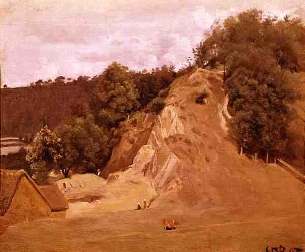 Táj parasztasszonyokkal és tehénnel (olaj, vászon) alkotó: Jean Baptiste Camille Corot