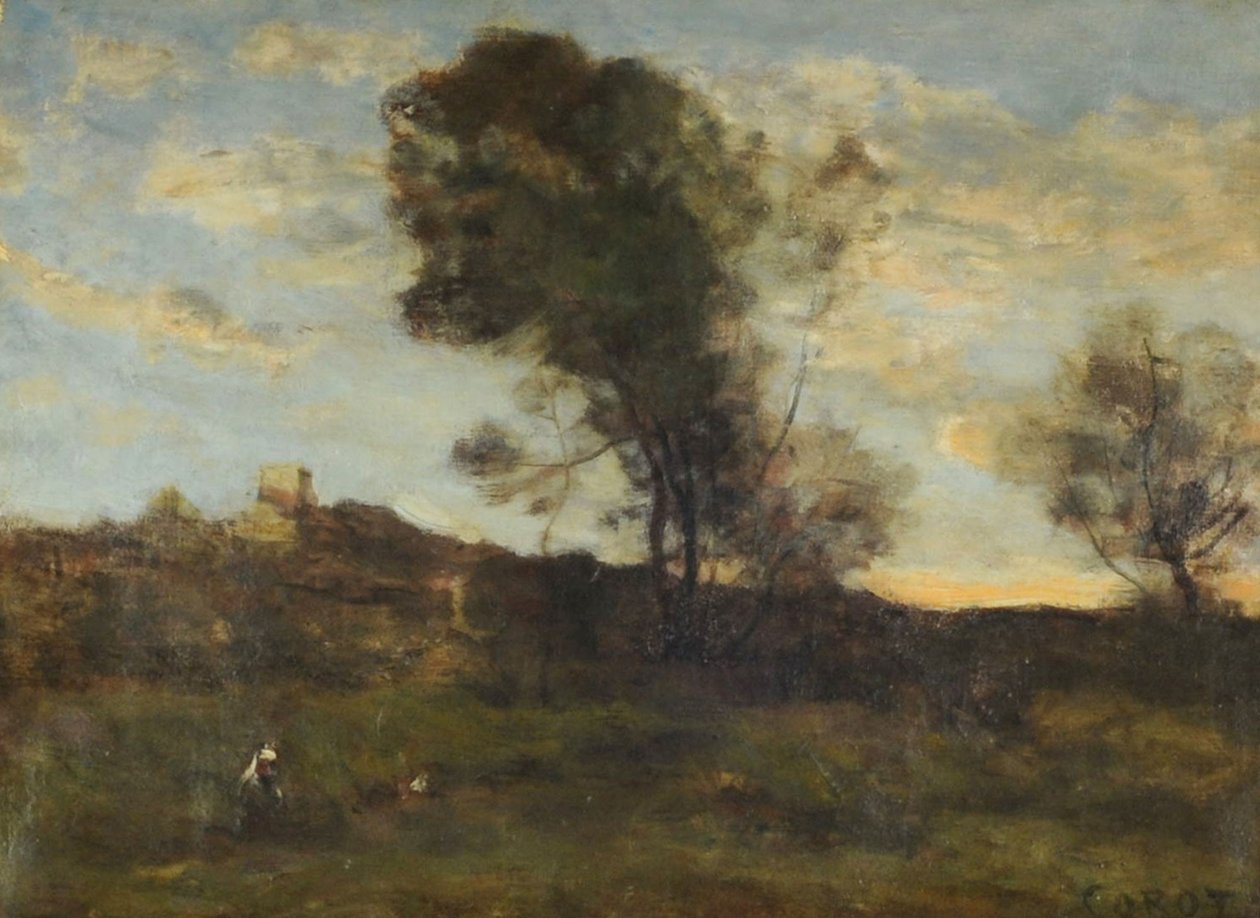 Utolsó napsugarak, 1870 körül (olaj, vászon) alkotó: Jean Baptiste Camille Corot
