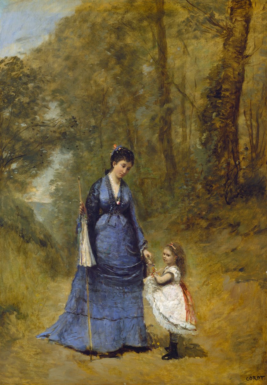 Madame Stumpf és lánya, 1872. alkotó: Jean Baptiste Camille Corot