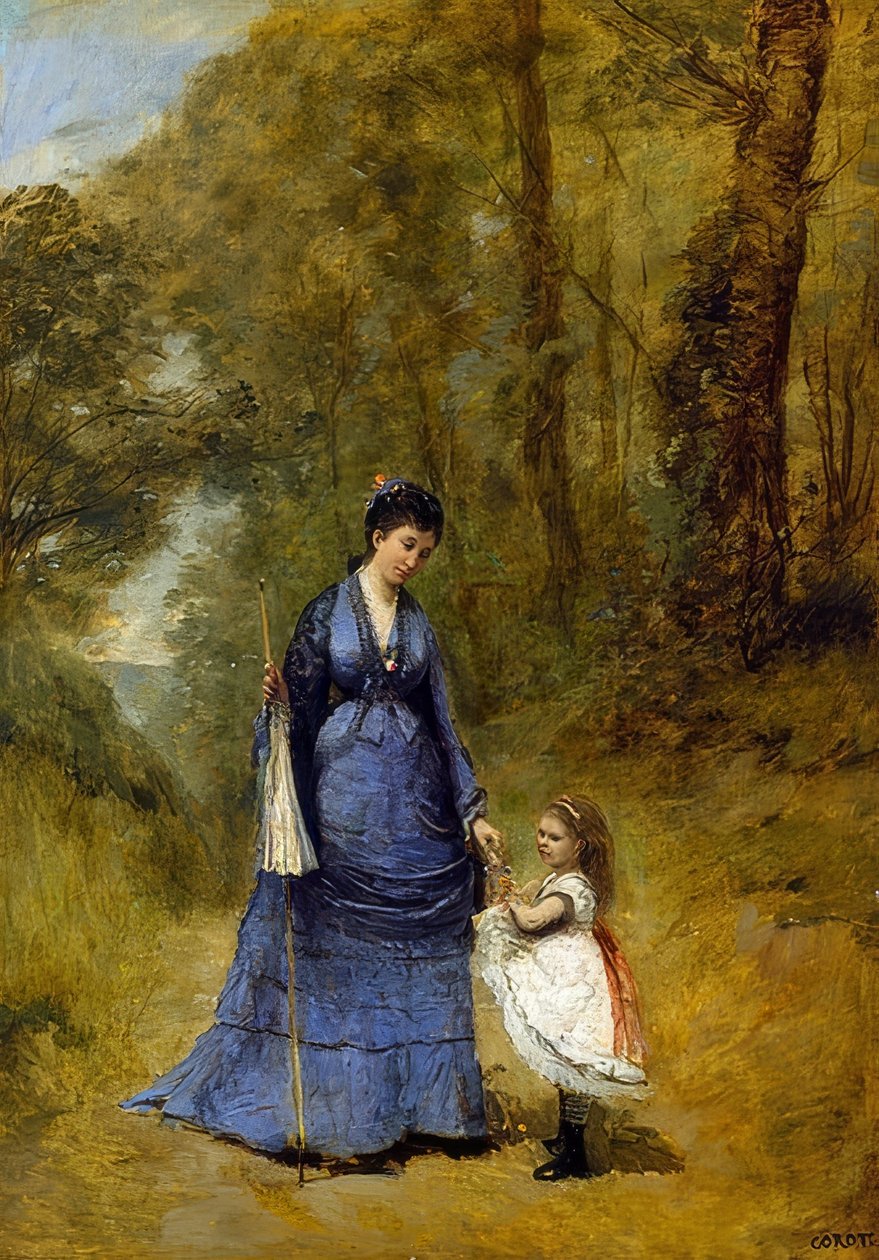 Madame Stumpf és lánya. 1872 alkotó: Jean Baptiste Camille Corot
