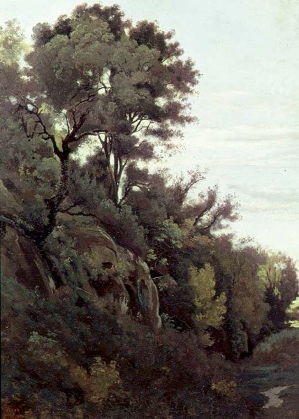 Marino - Fák és sziklák alkotó: Jean Baptiste Camille Corot