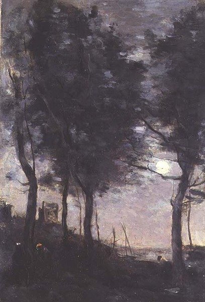 Holdfény a tengerparton alkotó: Jean Baptiste Camille Corot