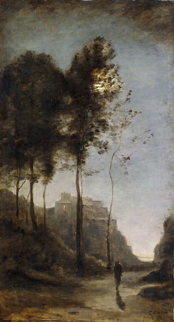 Holdfény az öböl peremén, 1855-60 körül alkotó: Jean Baptiste Camille Corot