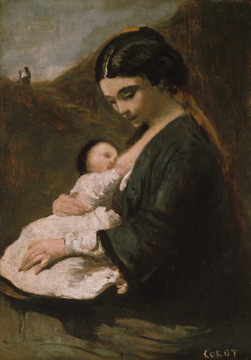 Anya és gyermeke, valószínűleg 1860-as évek. alkotó: Jean Baptiste Camille Corot
