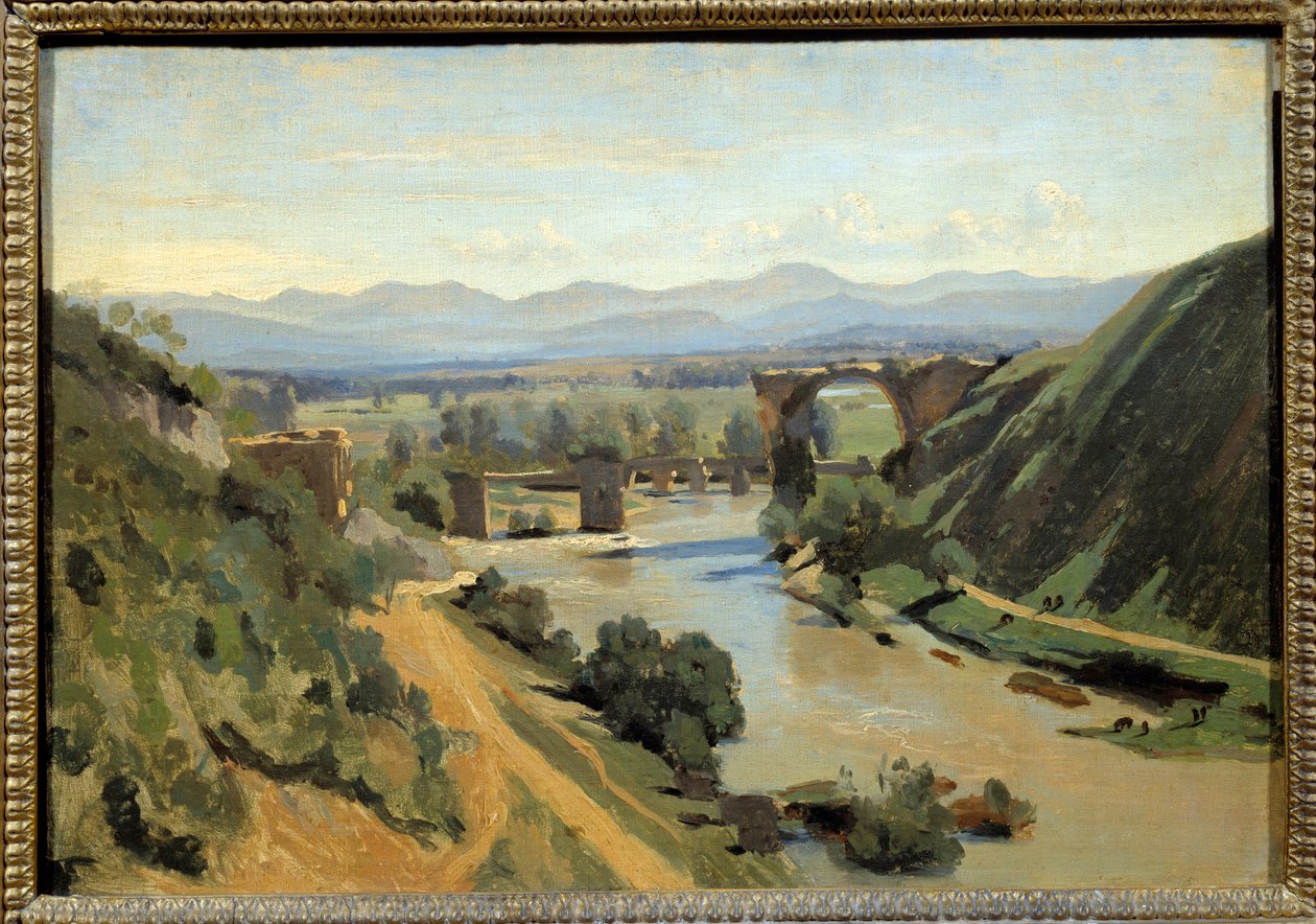 Narni híd Róma közelében Camille Corot (1796-1875) festménye 1826 V. 0,34x0,48 m alkotó: Jean Baptiste Camille Corot