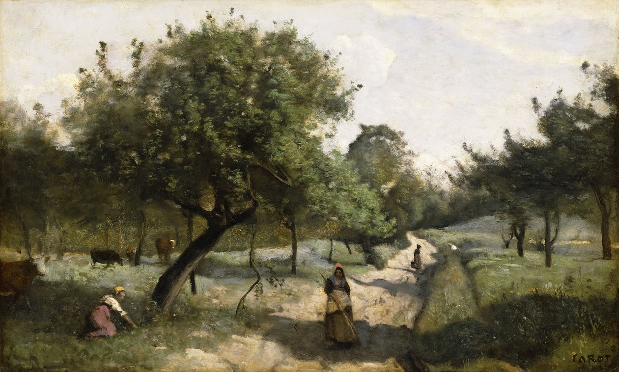 Út almafákkal, 1850-60 alkotó: Jean Baptiste Camille Corot