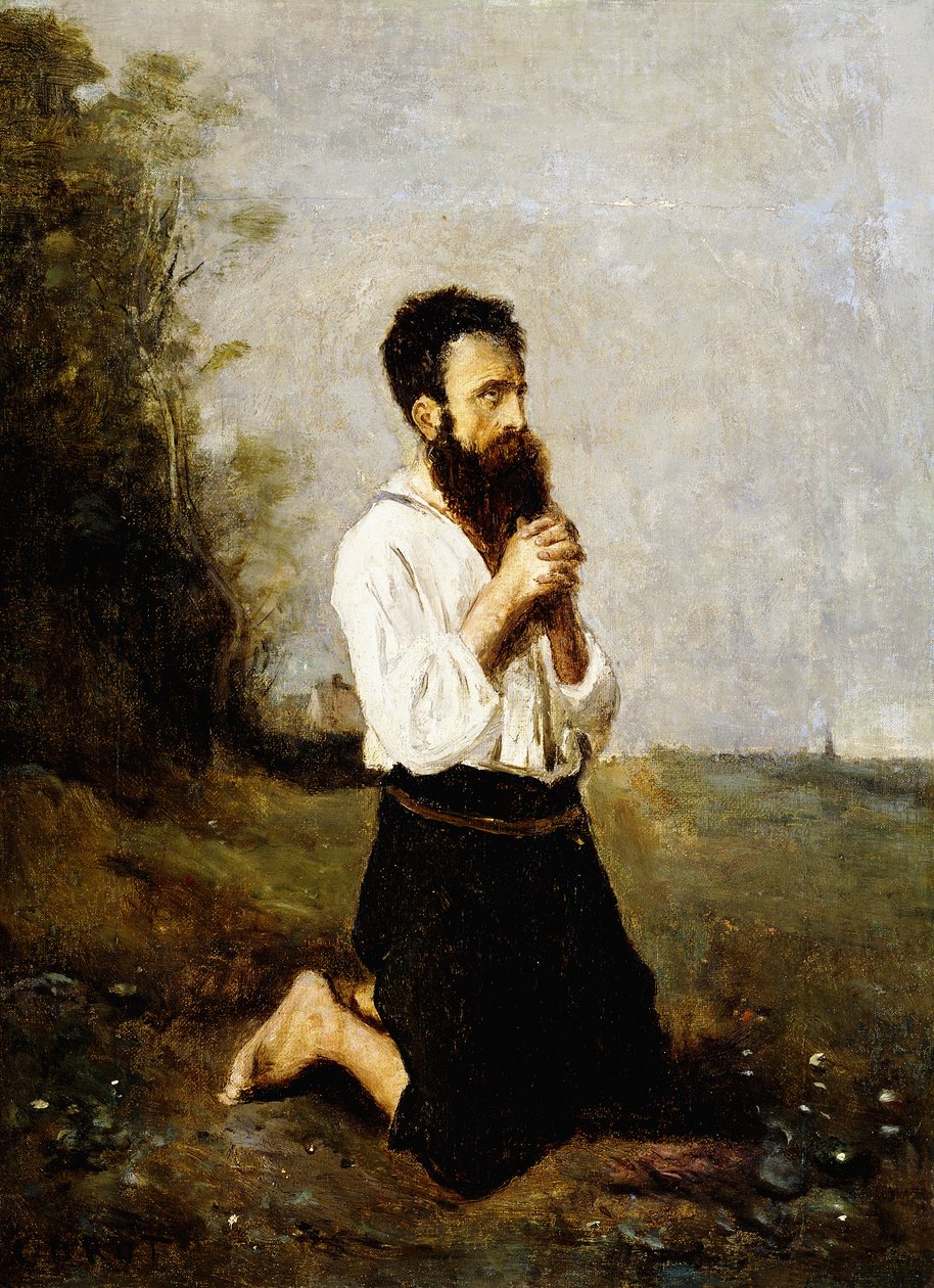 Paraszt az imában; Paraszt az imában, alkotó: Jean Baptiste Camille Corot