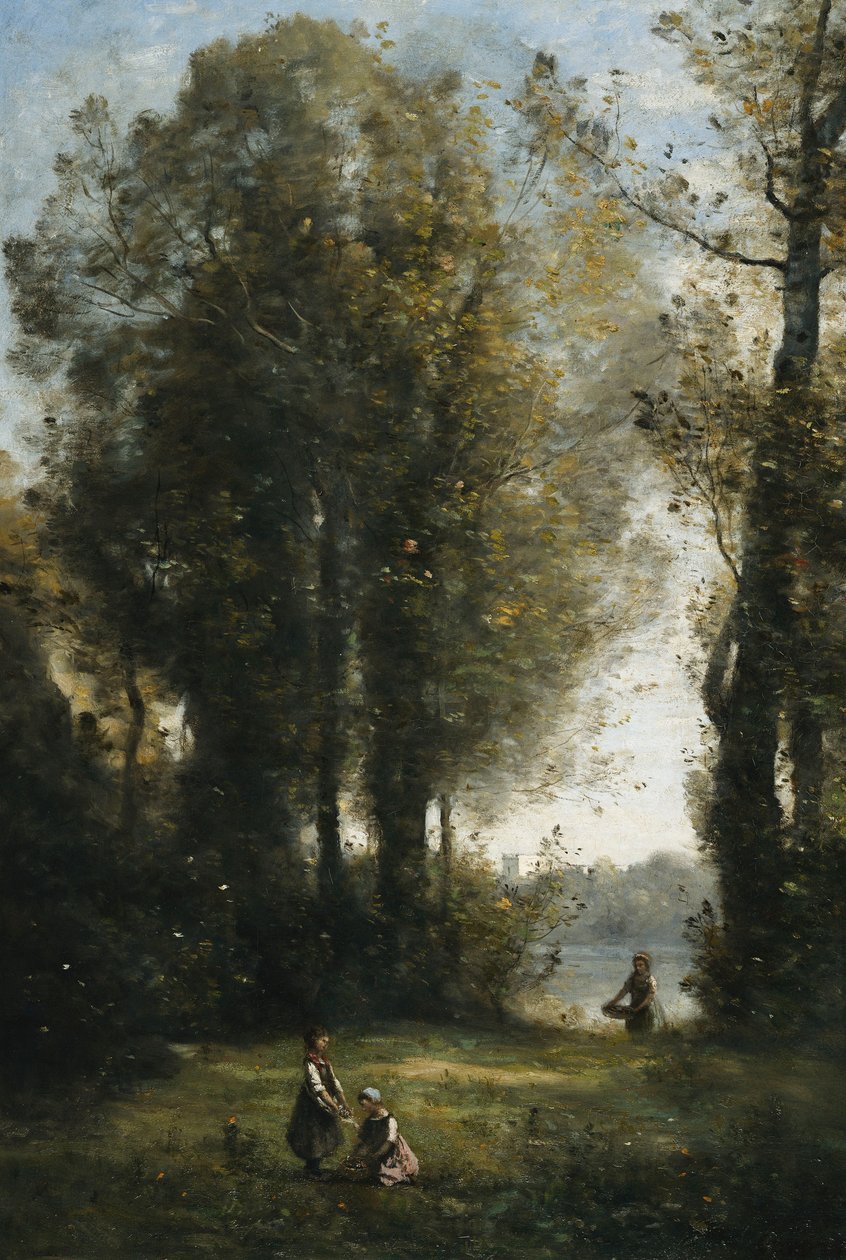 Százszorszép szedése; Százszorszép szedése, 1865-1870 körül alkotó: Jean Baptiste Camille Corot