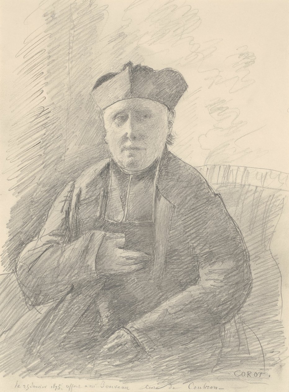 Jouveau apát portréja alkotó: Jean Baptiste Camille Corot
