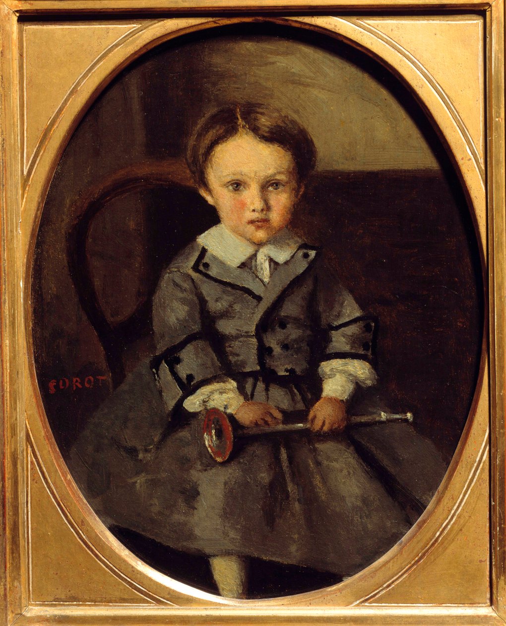 Maurice Robert (1853-1925), Francois Robert fia, Corot barátja, Camille Corot festménye (1796-1875) portréja 1857 V. 0,29x0,23 m alkotó: Jean Baptiste Camille Corot