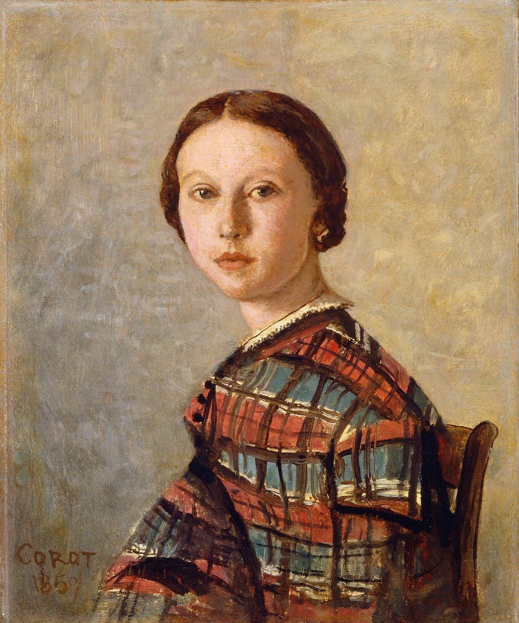 Egy fiatal lány portréja alkotó: Jean Baptiste Camille Corot