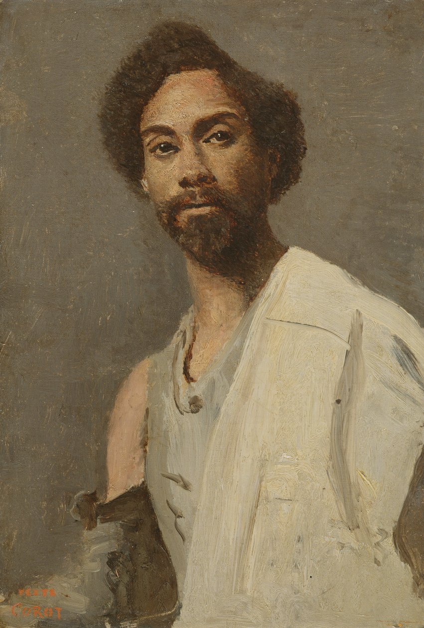 Egy abesszin férfi portréja alkotó: Jean Baptiste Camille Corot