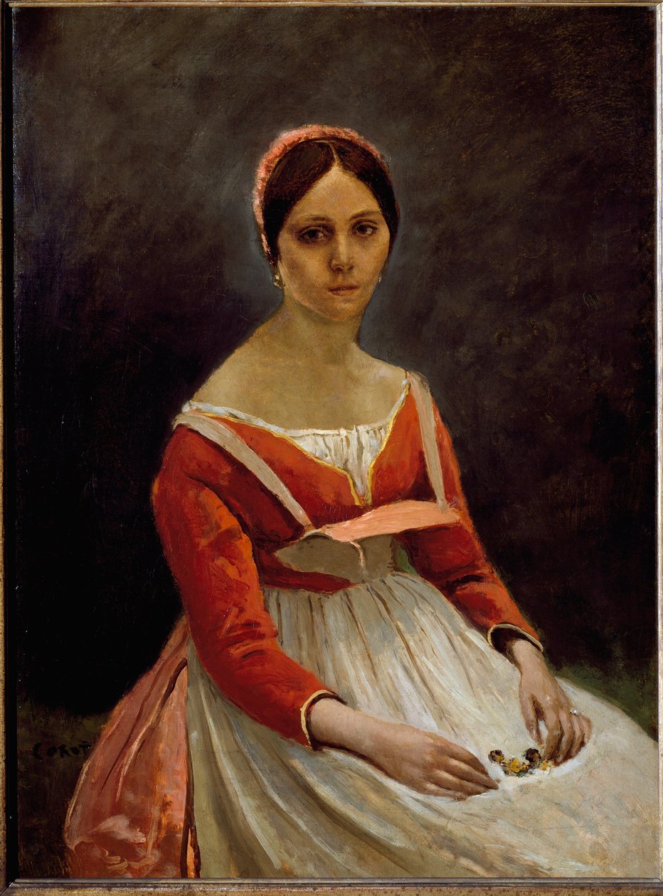 A lány portréja (olaj, vászon alkotó: Jean Baptiste Camille Corot