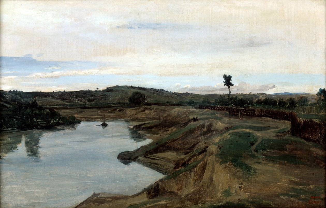 Chicks Walk, The Roman Campagna, 1826-1828 alkotó: Jean Baptiste Camille Corot