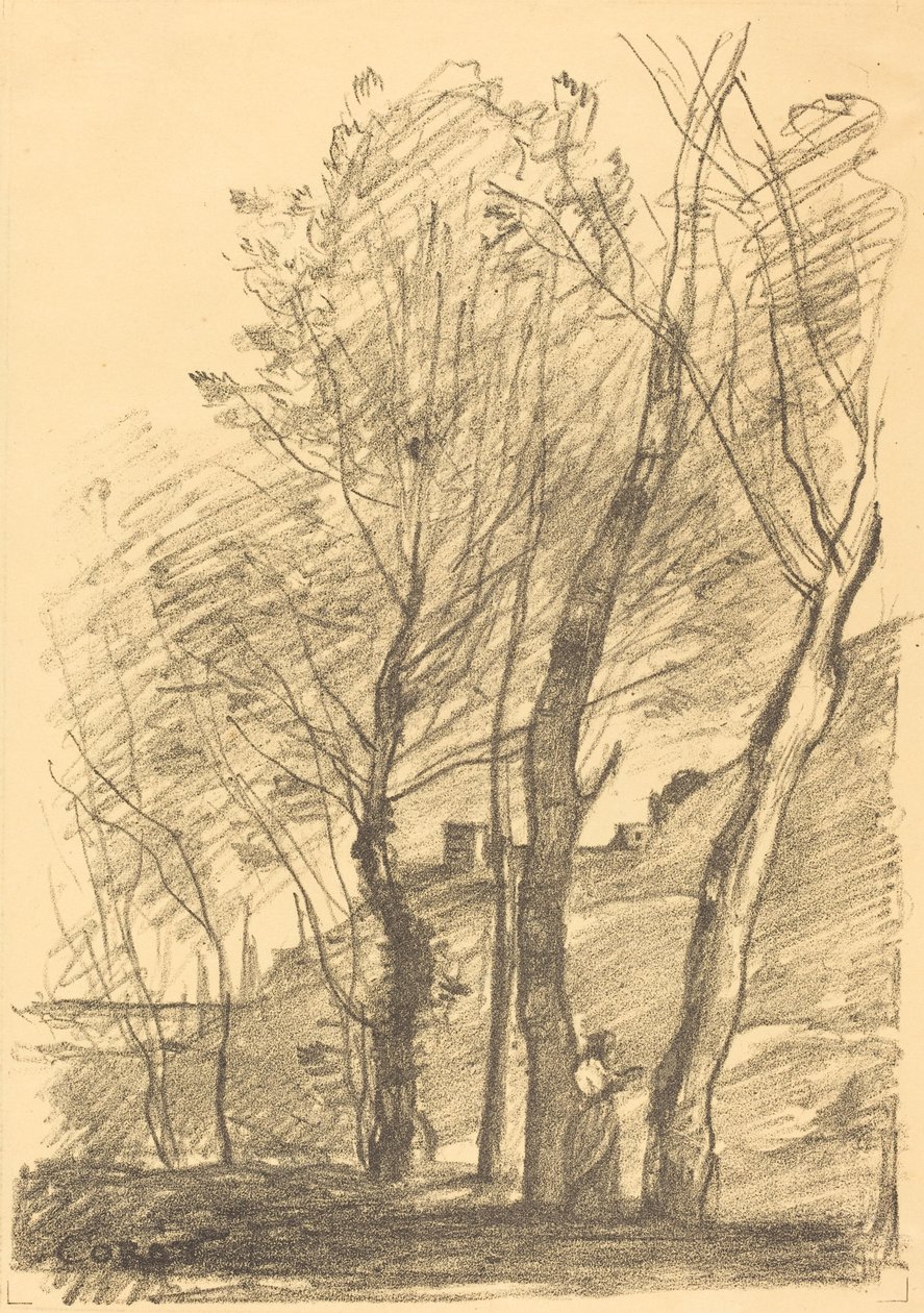 Olvasás a fák alatt La Lecture sous les arbres, 1874. alkotó: Jean Baptiste Camille Corot