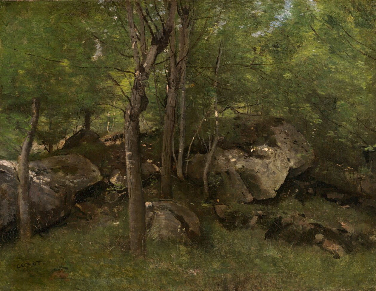 Sziklák a fontainebleau-i erdőben, 18601865. alkotó: Jean-Baptiste-Camille Corot