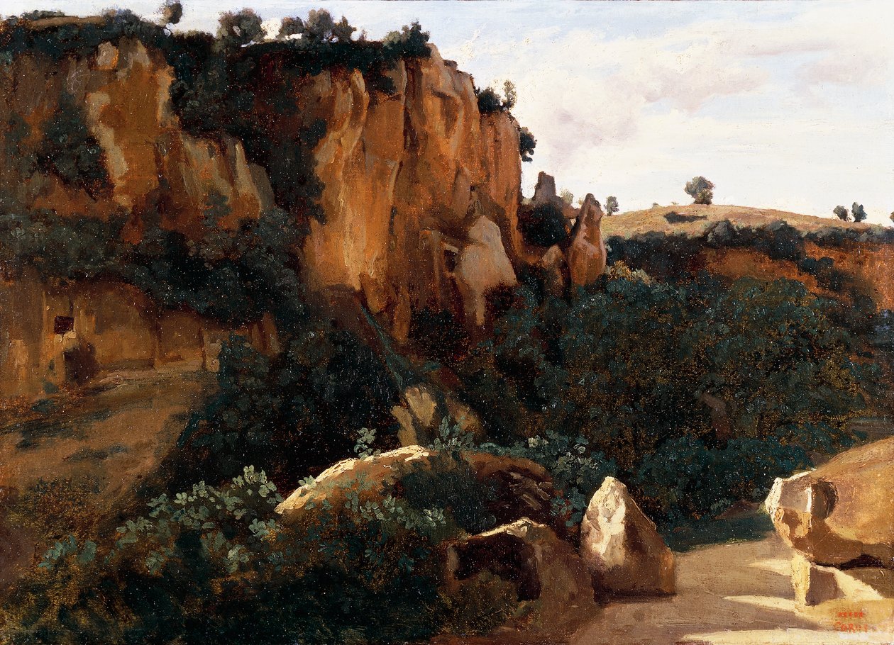Sziklás erdei völgy Civita Castellanánál alkotó: Jean Baptiste Camille Corot