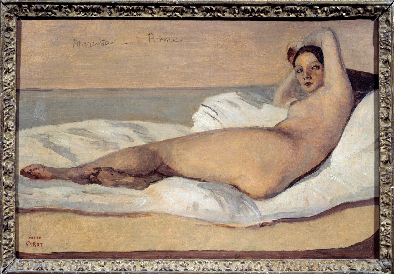 Római odaliszk: Marietta. Camille Corot (1796-1875) festménye alkotó: Jean Baptiste Camille Corot