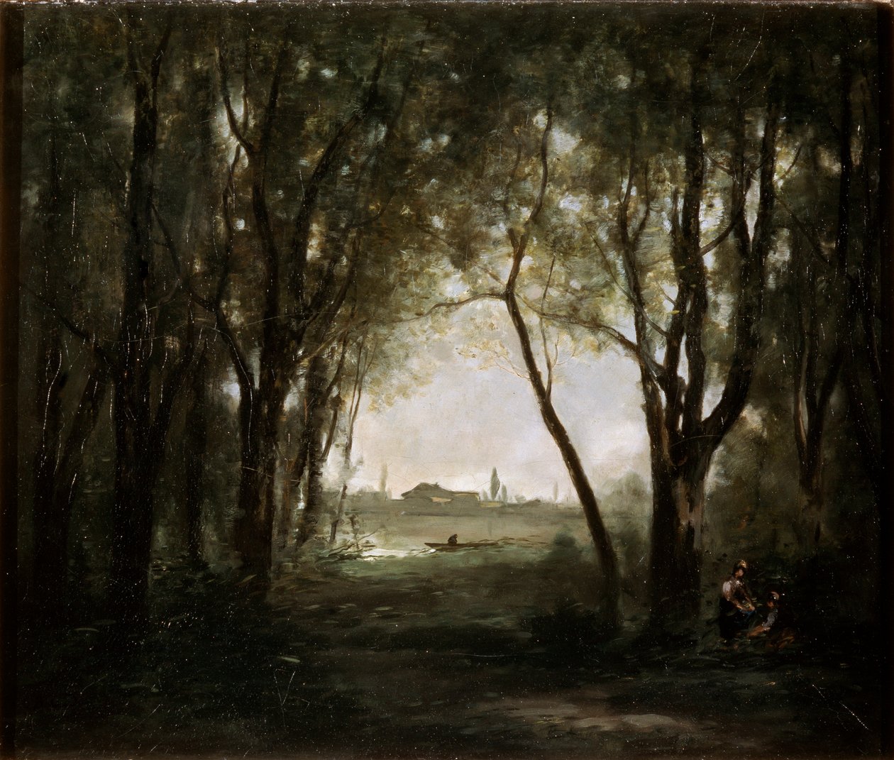 Jelenet egy tó mellett, 1860-1873. alkotó: Jean Baptiste Camille Corot