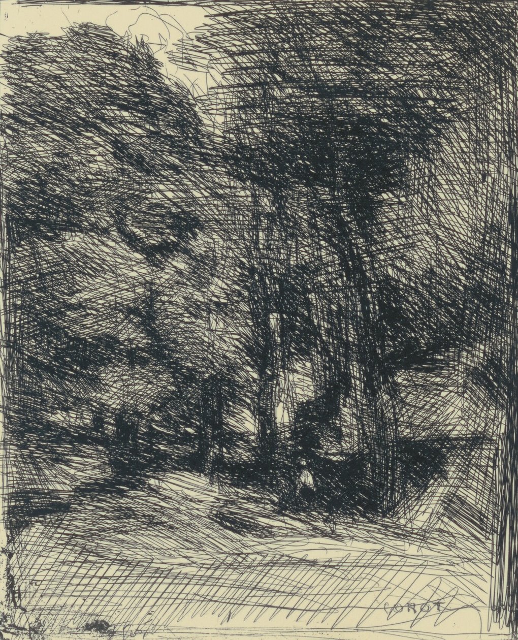 Emlékezés Bas-Bréau-ra alkotó: Jean Baptiste Camille Corot