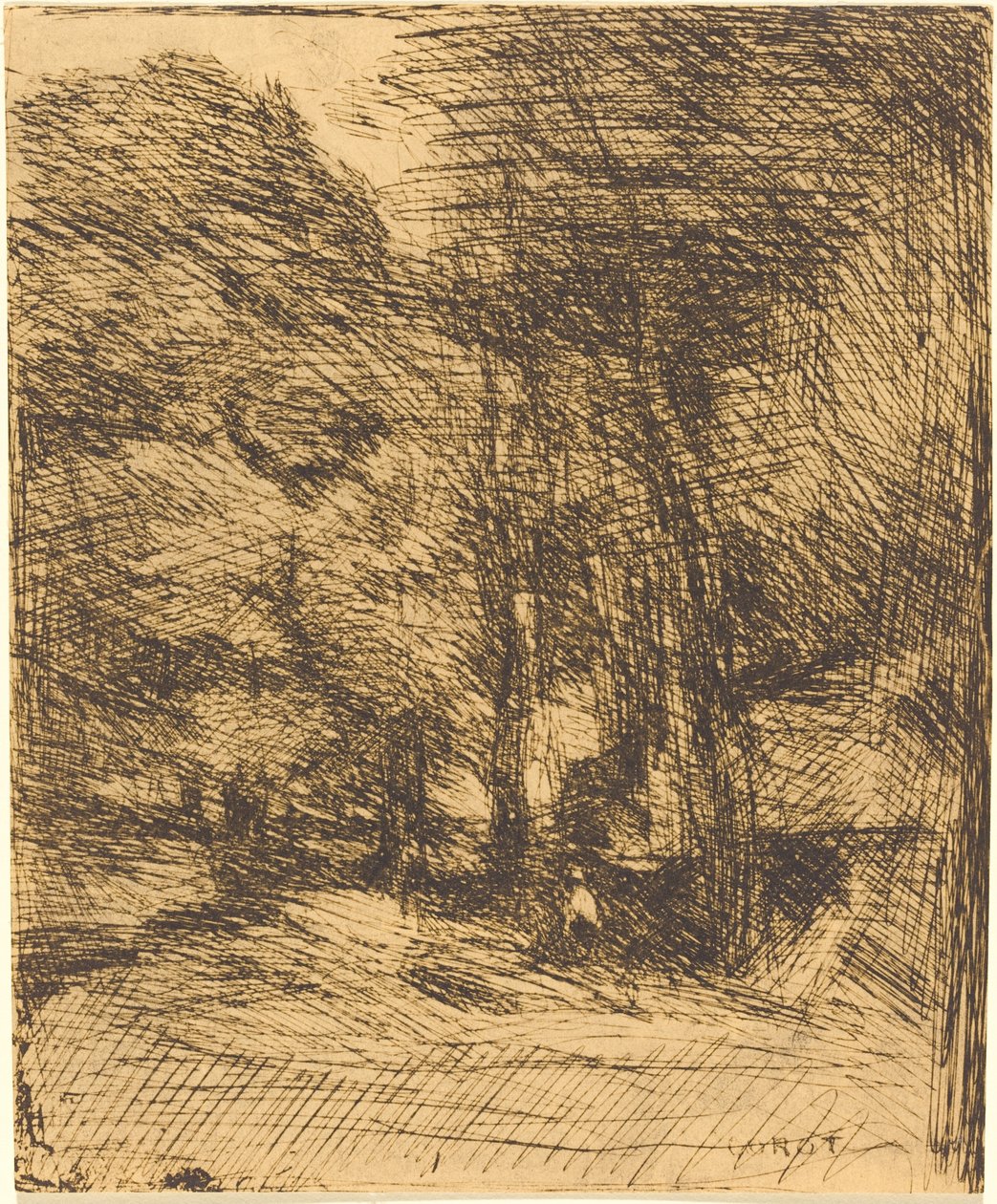 Bas-Breau szuvenírje alkotó: Jean Baptiste Camille Corot