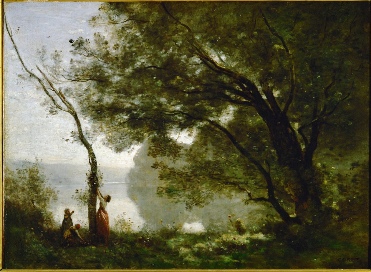 Emléklap Mortefontaine, Franciaország ... alkotó: Jean Baptiste Camille Corot