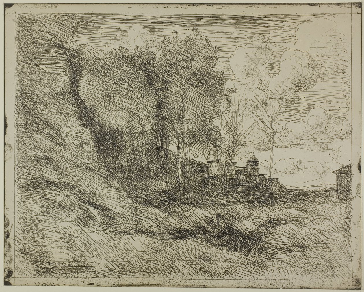 Ostia szuvenírje alkotó: Jean Baptiste Camille Corot