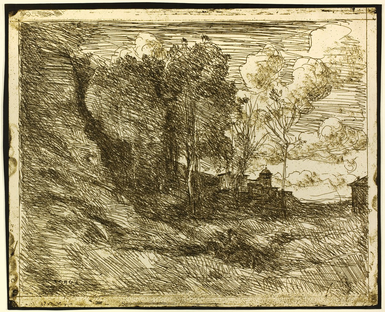 Ostia szuvenírje alkotó: Jean Baptiste Camille Corot