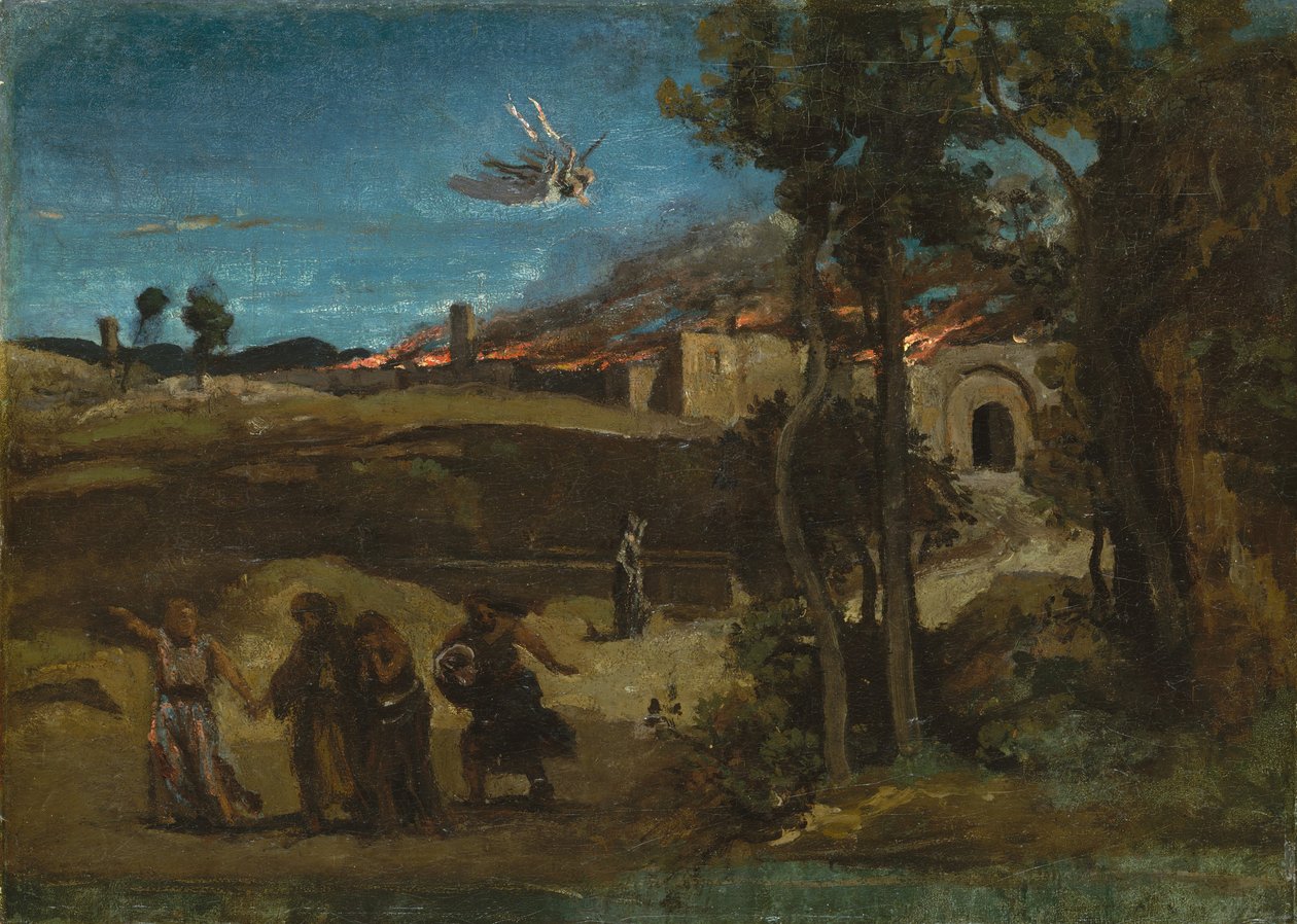 Tanulmány Szodoma elpusztításához, 1843. alkotó: Jean Baptiste Camille Corot