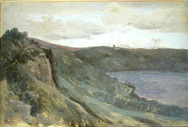 A Tiberis partja, dombokkal körülvéve, 1825-27 körül (olaj, vászon) alkotó: Jean Baptiste Camille Corot