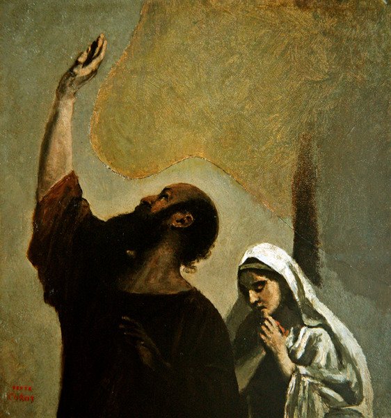 Krisztus megkeresztelkedése (olaj, vászon) alkotó: Jean Baptiste Camille Corot