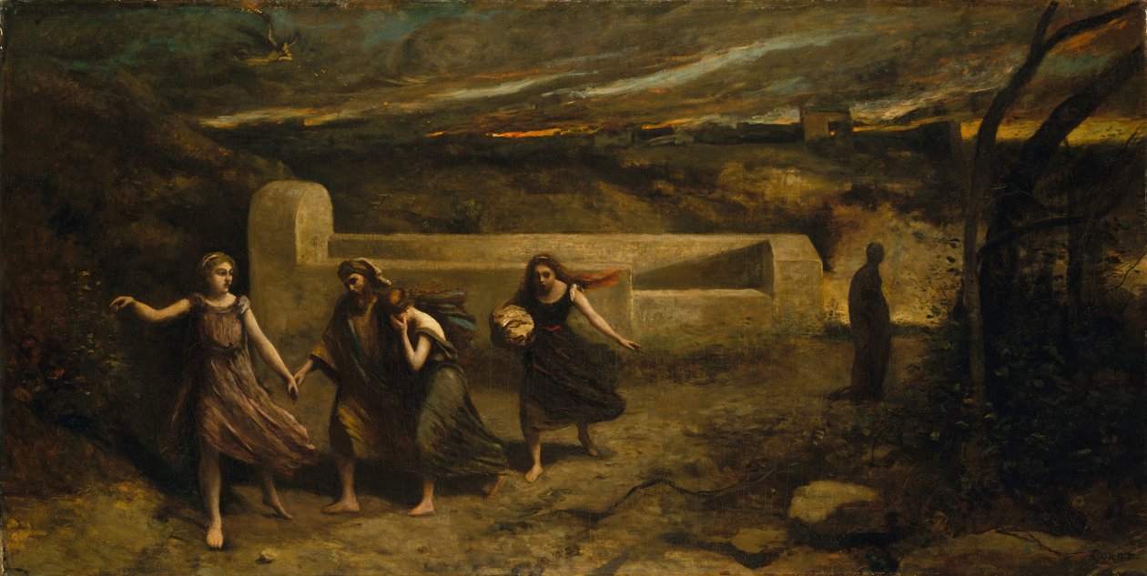 Szodoma égése alkotó: Jean Baptiste Camille Corot