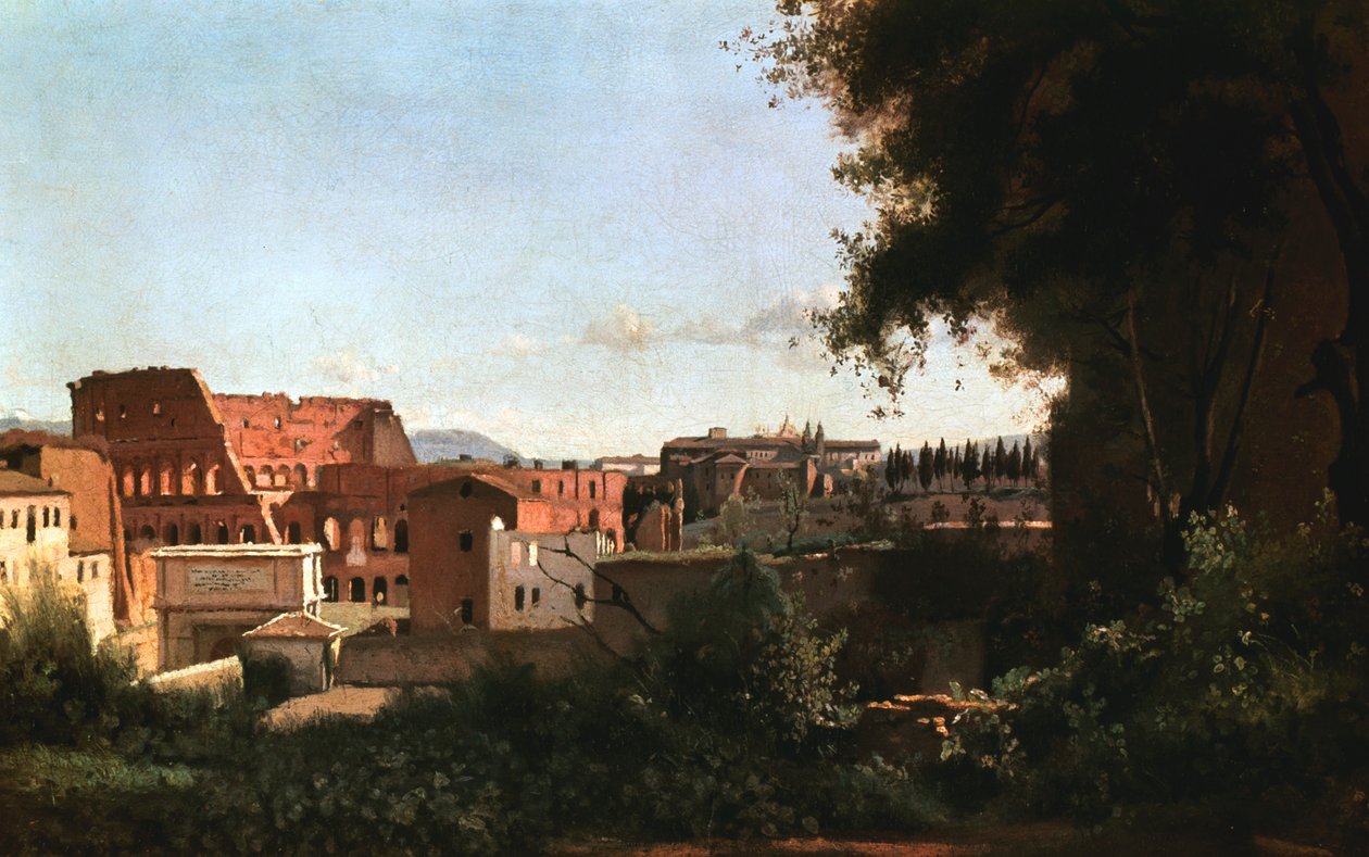A Colosseum: Kilátás a Farnese-kertből, Róma, 1826 alkotó: Jean Baptiste Camille Corot