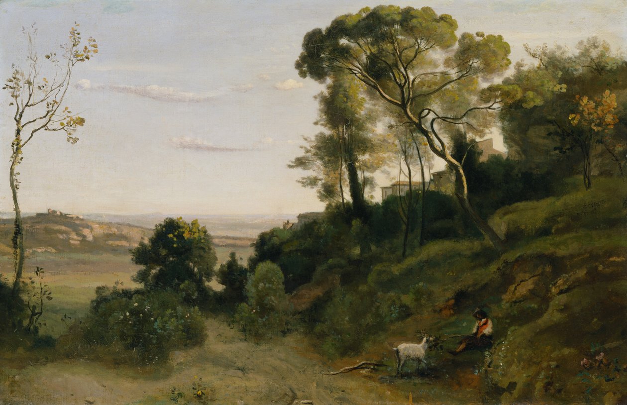 Vidék Nápoly közelében (olaj, vászon) alkotó: Jean Baptiste Camille Corot