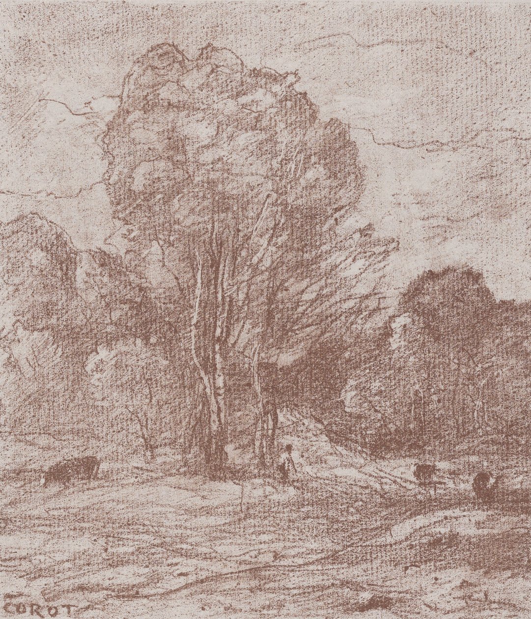 A tehenek pihenőhelye A tehenek pihenőhelye, 1871. alkotó: Jean Baptiste Camille Corot