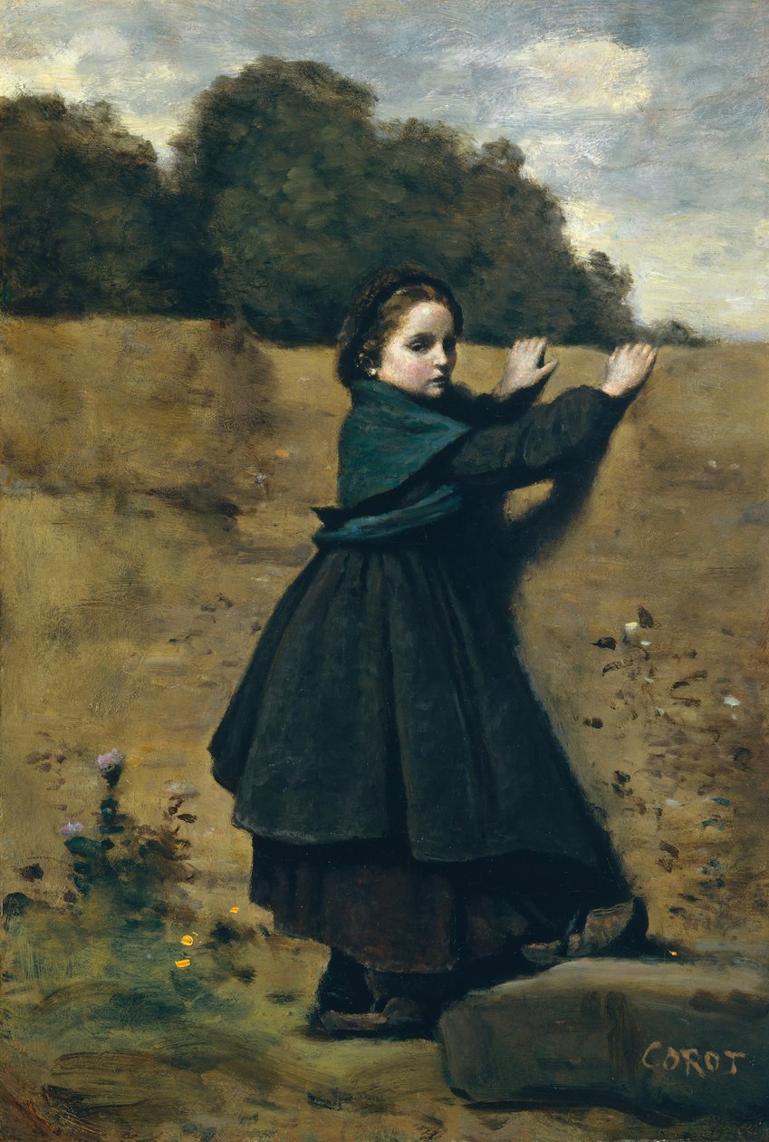 A kíváncsi kislány, 1860-64. alkotó: Jean Baptiste Camille Corot